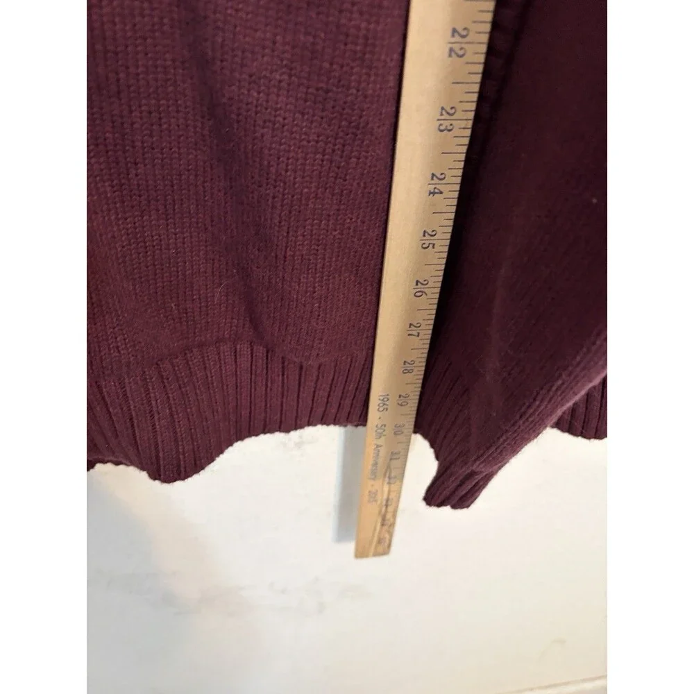 L.L. Bean Men’s XXL Burgundy Maroon Full Zip Cotton Knit Sweater Jacket Classic